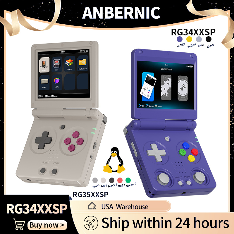 Retro Gaming Qss - Anbernic RG34XXSP RG35XXSP Konsol Game Genggam
