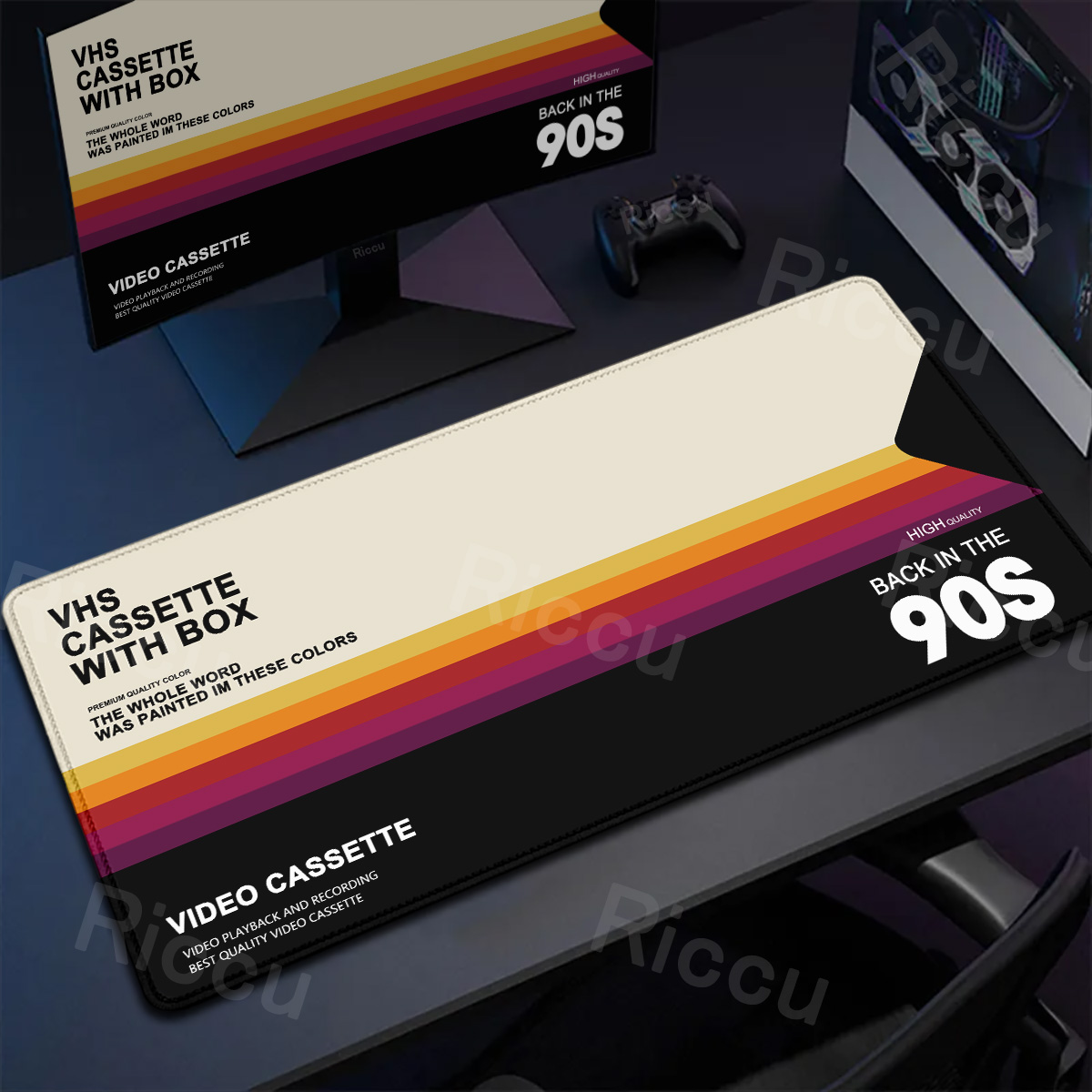 Mouse Gaming Retro - Bantalan Mouse gaya Retro VHS Xxl,