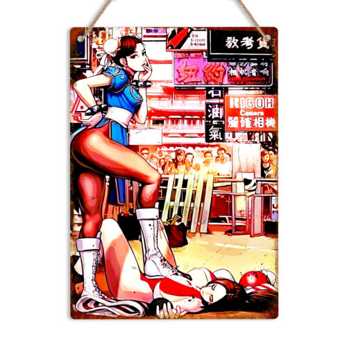 Retro Gaming Us - Plakat Dinding Logam Retro Chun Li