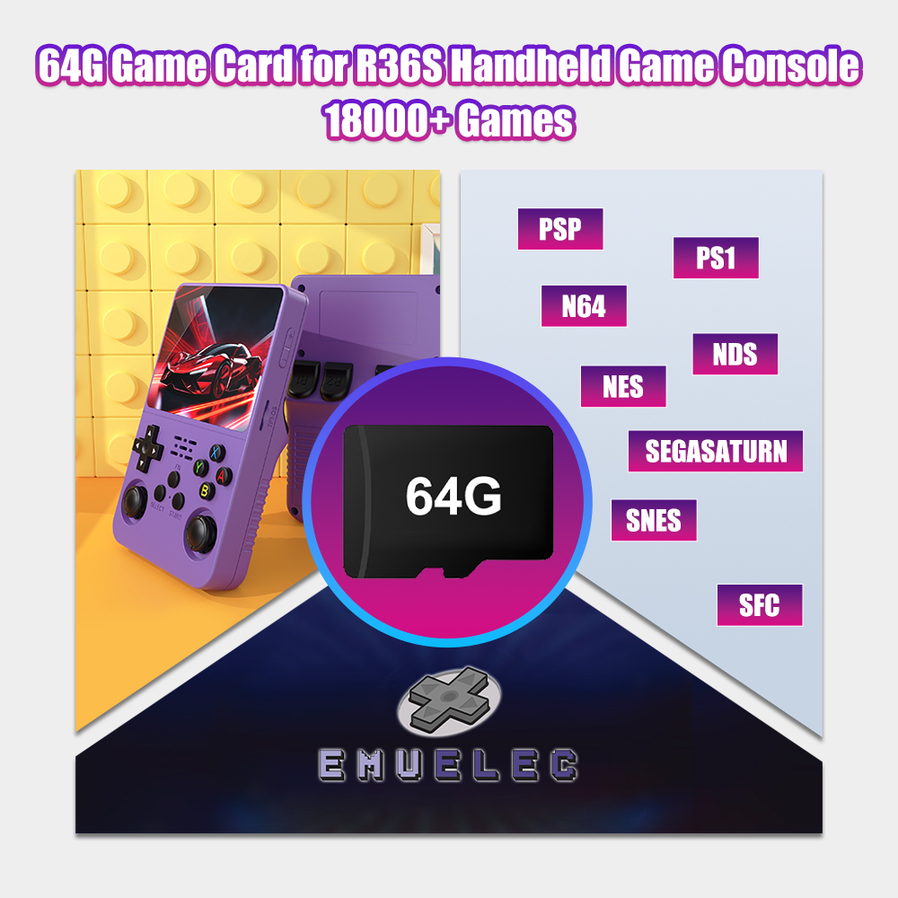 Retro Gaming Qss - Kartu TF Game 64G untuk Konsol