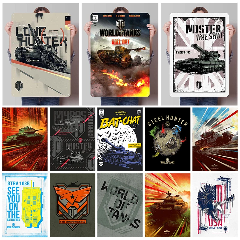 World Of Retro Gaming - Poster World of Tanks, Papan Logam
