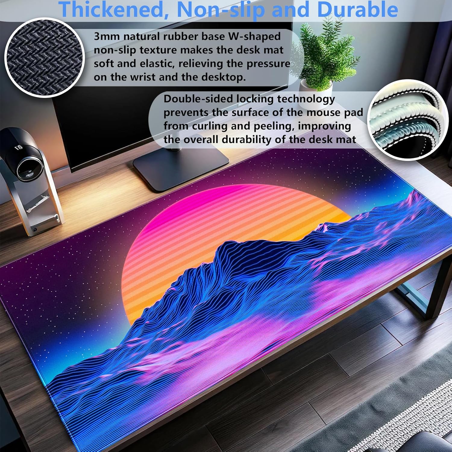 Alas Meja Retro Synthwave Moun - Mouse Gaming Retro ulasan dan harga