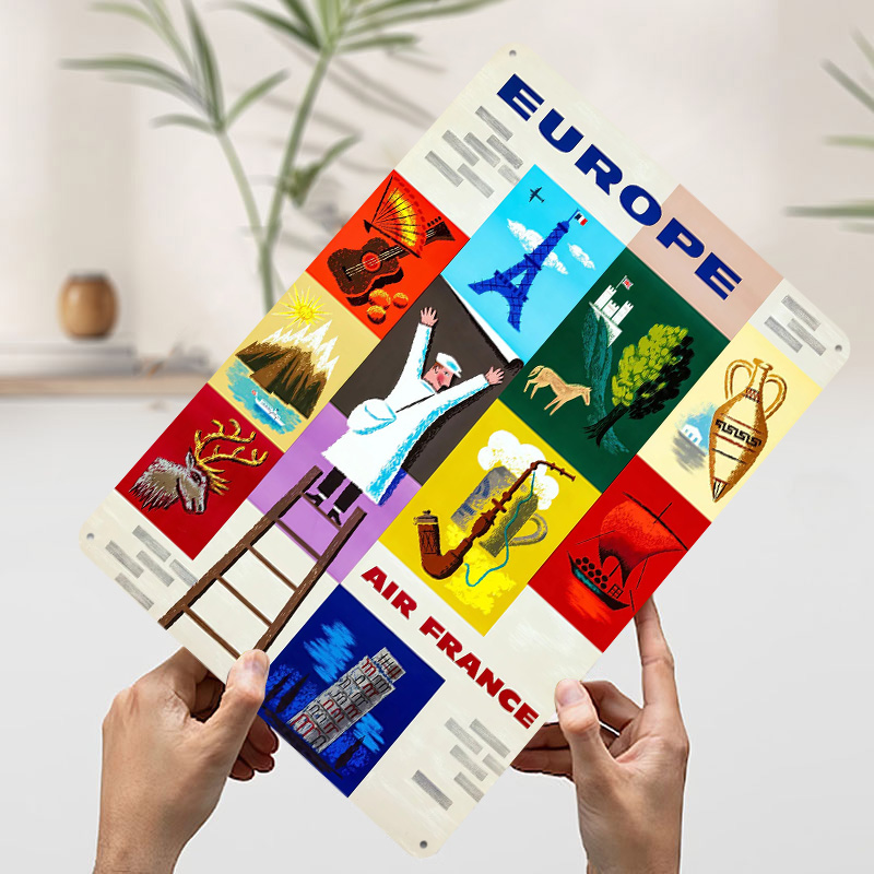 Poster Logam Perjalanan Eropa  - Retro Gaming France ulasan dan harga